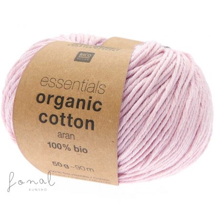 Rico Essentials Organic Cotton aran 100% pamut fonal - 027 Virágzó rózsaszín