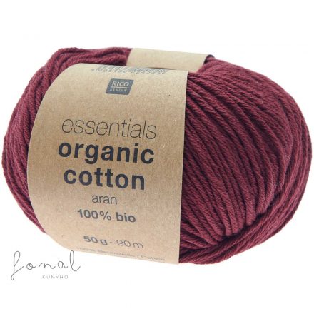 Rico Essentials Organic Cotton aran 100% pamut fonal - 029 Borvörös